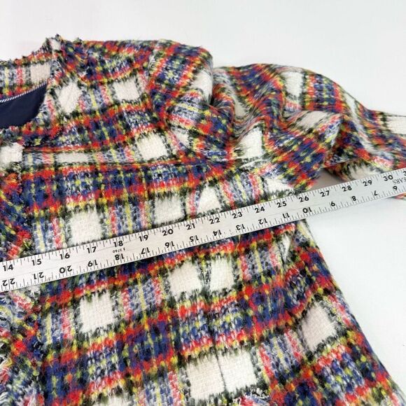Lands' End Jacket Womens 24W Wool Blend TartanPlaid Tweed Blazer Full Zip - Picture 6 of 10